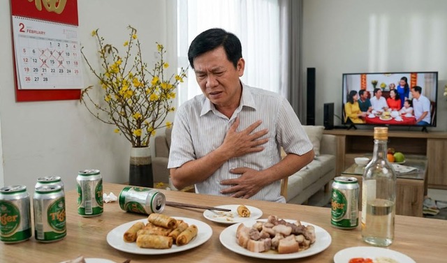 Tại sao trào ngược dạ dày tăng mạnh sau kỳ nghỉ Tết?- Ảnh 1.