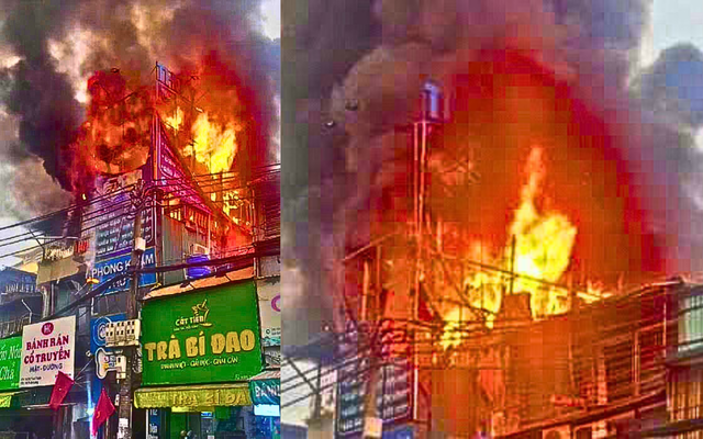 Hà Nội: Cháy biển quảng cáo đặt tại tầng cao nhà dân, lửa bùng phát dữ dội- Ảnh 2.