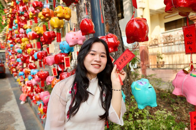 'Đường heo đất' rực rỡ sắc Xuân, điểm check-in độc đáo giữa lòng Thủ Dầu Một- Ảnh 6.