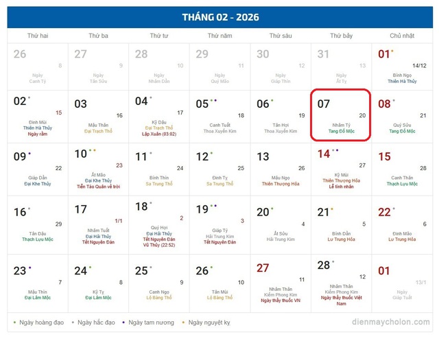 Lịch âm 7/2 - Âm lịch hôm nay 7/2 - Lịch vạn niên ngày 7/2/2026- Ảnh 1.