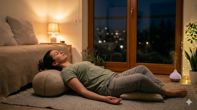 Chỉ 10 phút yoga mỗi tối giúp ngủ ngon và giảm căng thẳng- Ảnh 1. Chỉ 10 phút yoga mỗi tối giúp ngủ ngon và giảm căng thẳng- Ảnh 1.