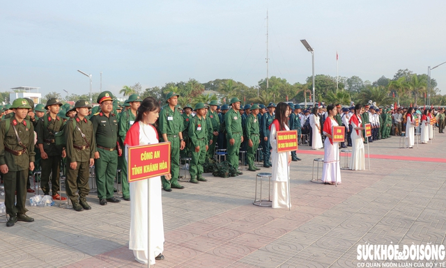 Quang cảnh Lễ giao nhận quân năm 2026 tại điểm giao nhận quân số 2 ở xã Ninh Phước. Ảnh: Duy Ngọc