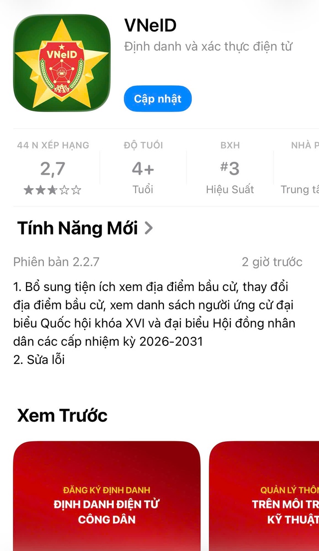 Phiên bản 2.2.7 của VNeID có gì mới?- Ảnh 1.