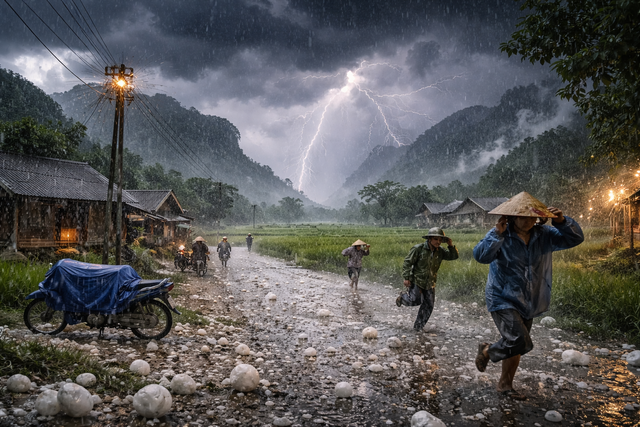 Bắc Bộ mưa dông, đề phòng mưa đá kèm gió giật mạnh- Ảnh 1.