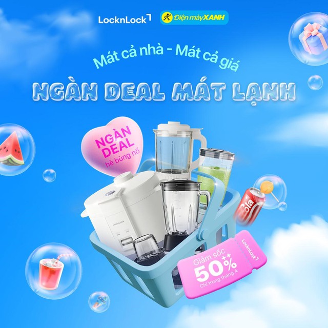LOCKNLOCK tung siêu deal 50++ tại Điện Máy Xanh, mua 1 tặng 1 chỉ trong tháng 4!- Ảnh 1.