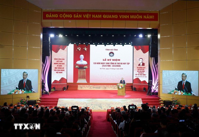 Tổng Bí thư, Chủ tịch nước Tô Lâm dự Lễ Kỷ niệm 120 năm Ngày sinh Tổng Bí thư Hà Huy Tập- Ảnh 1.