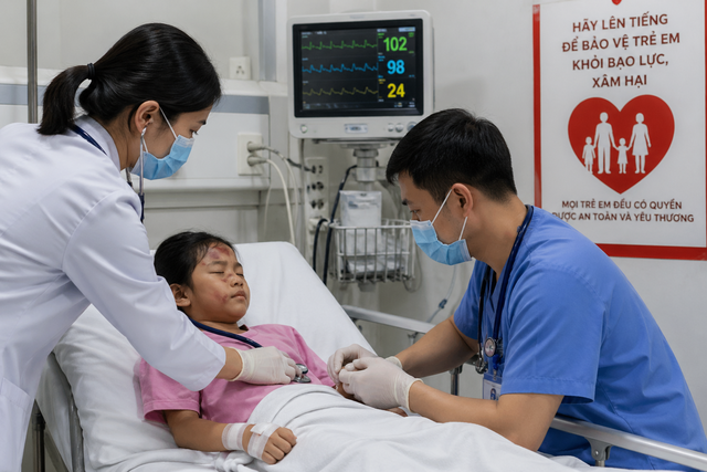 Dùng Quỹ Bảo trợ trẻ em tạm ứng viện phí cấp cứu cho trẻ bị hại- Ảnh 1.