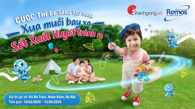 Remos phối hợp các tổ chức phát động cuộc thi bé sáng tạo tranh và clip 'Xua muỗi bay xa – Sốt xuất huyết tránh ra'- Ảnh 1. Remos phối hợp các tổ chức phát động cuộc thi bé sáng tạo tranh và clip 'Xua muỗi bay xa – Sốt xuất huyết tránh ra'- Ảnh 1.