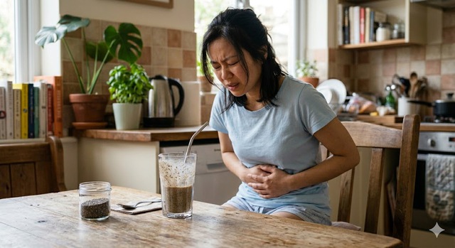 Hạt chia tốt nhưng có người bị đầy bụng, khó tiêu sau ăn, vì sao?- Ảnh 1.