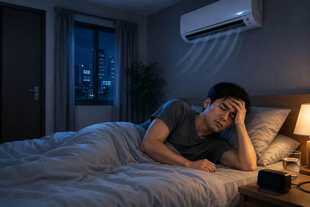 Ngủ phòng bật điều hòa kín cửa: Vì sao dễ mệt mỏi, đau đầu sau khi thức dậy?- Ảnh 1.