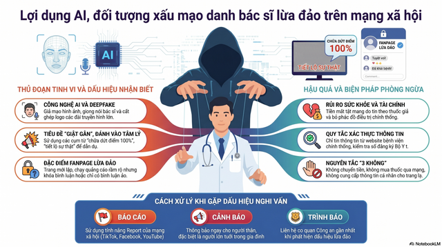 Cảnh báo thủ đoạn giả mạo bác sĩ bằng AI, lừa đảo trên mạng xã hội- Ảnh 1.