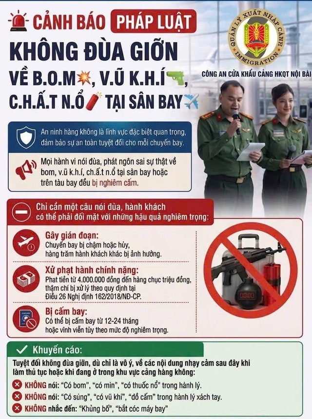 Đùa giỡn những câu này tại sân bay, hành khách có thể bị cấm bay nhiều tháng- Ảnh 2.