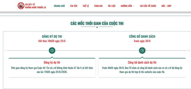 Hôm nay, bắt đầu đăng ký Cuộc thi 'Cơ sở y tế không khói thuốc lá' lần II- Ảnh 1. Hôm nay, bắt đầu đăng ký Cuộc thi 'Cơ sở y tế không khói thuốc lá' lần II- Ảnh 1.