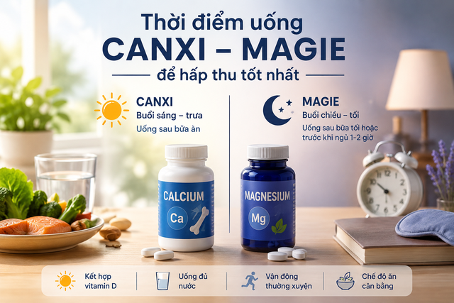Canxi và magie nên uống lúc nào để phát huy tối đa hiệu quả? - Ảnh 1.