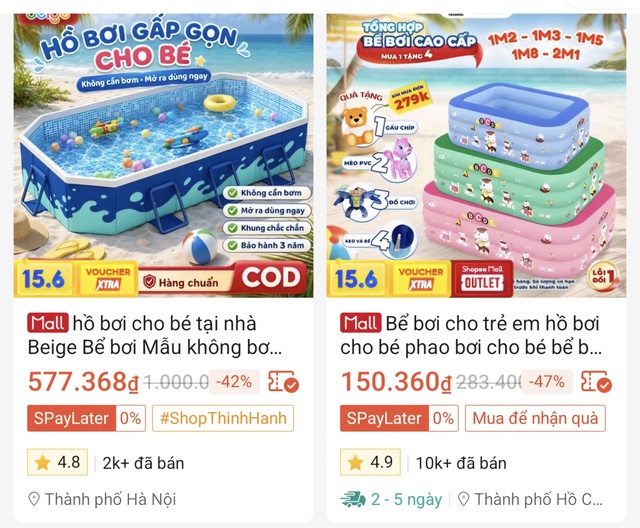 Áo phao, bể bơi di động thành mặt hàng 'hot' trong dịp hè- Ảnh 3. Áo phao, bể bơi di động thành mặt hàng 'hot' trong dịp hè- Ảnh 3.