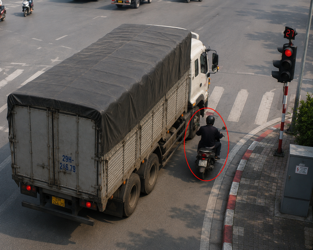 Cục CSGT chỉ cách xóa điểm mù xe tải lớn, tài xế nên biết- Ảnh 2. Cục CSGT chỉ cách xóa điểm mù xe tải lớn, tài xế nên biết- Ảnh 2.