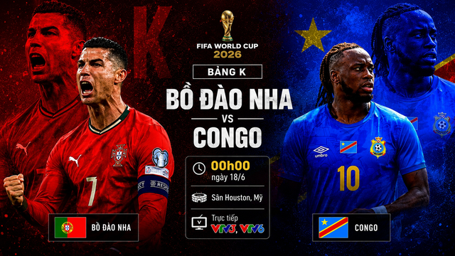 Kênh và link xem trực tiếp Bồ Đào Nha vs Congo - World Cup 2026 đêm 17/6 - Ảnh 1.