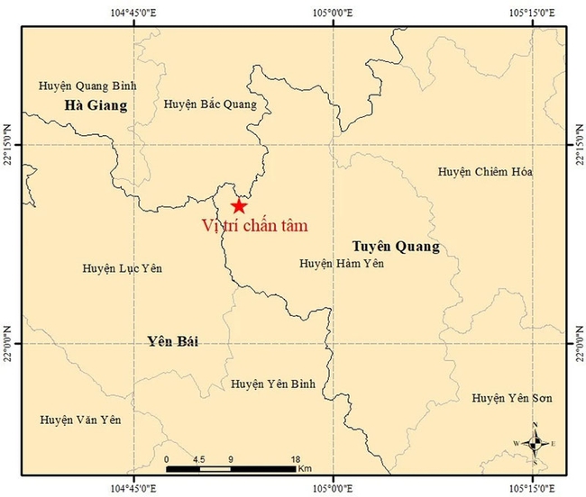 Động đất 4,0 độ ở Tuyên Quang gây rung lắc- Ảnh 1.