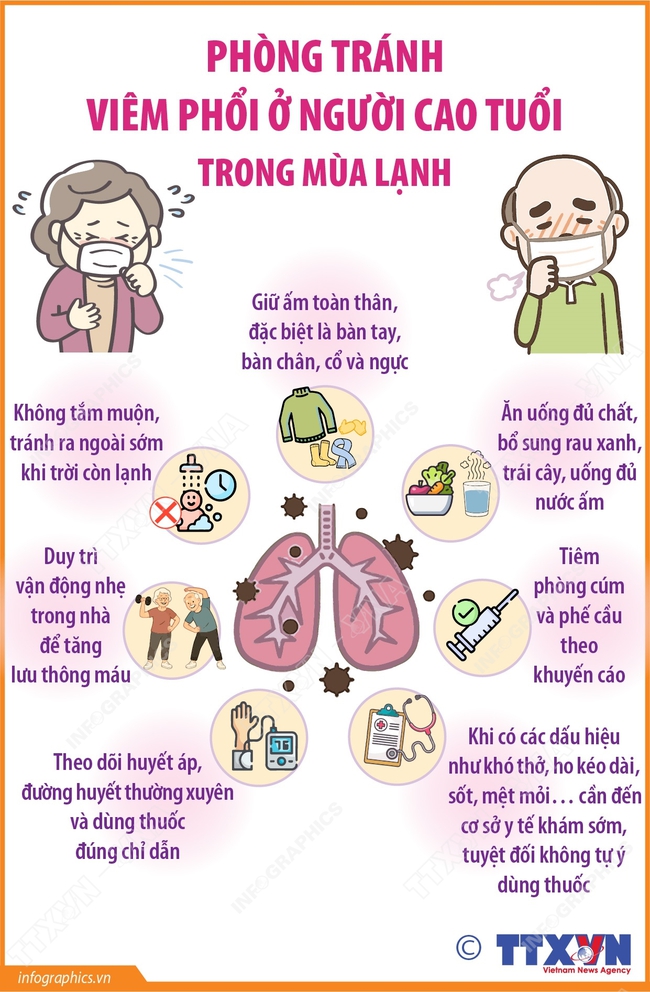 Phòng tránh viêm phổi ở người cao tuổi trong mùa lạnh- Ảnh 1.