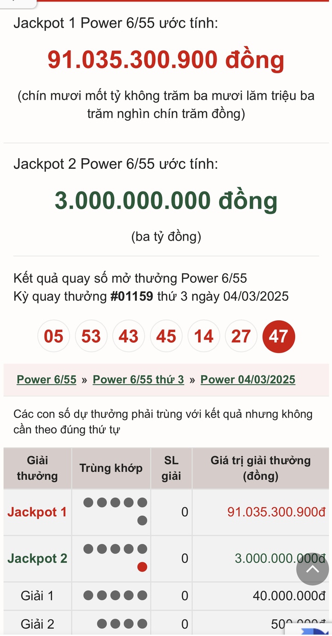 Vietlott 8/3 - Kết quả xổ số Vietlott hôm nay 8/3/2025 - Xổ số Power 6/55 ngày 8/3- Ảnh 3.