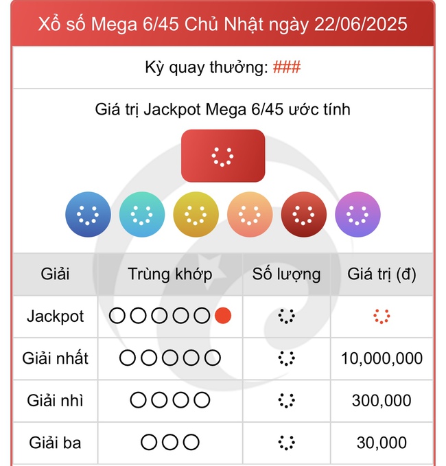 Kết quả xổ số Vietlott hôm nay 22/6/2025 - Vietlott 22/6 - Xổ số Mega 6/45 ngày 22/6- Ảnh 1.