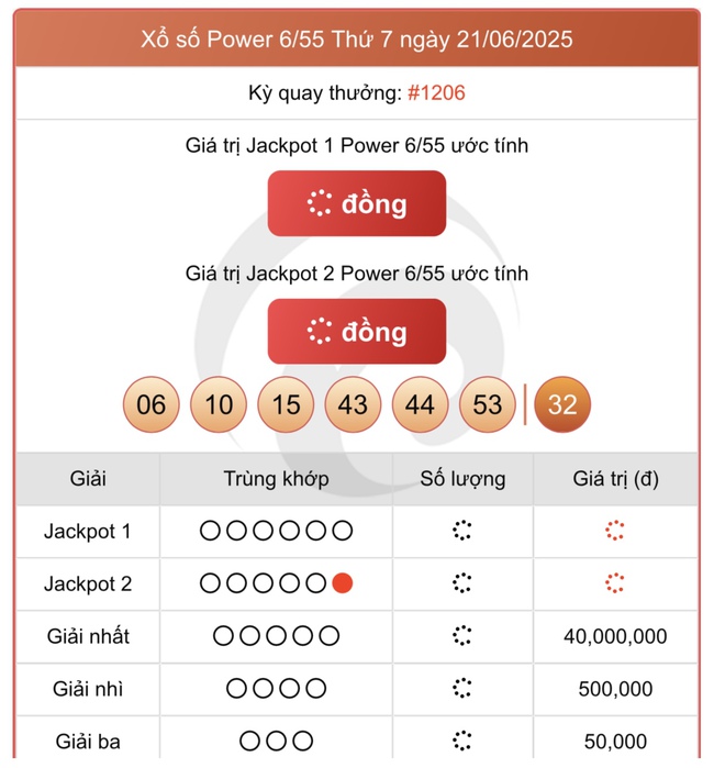 Kết quả xổ số Vietlott hôm nay 24/6/2025 - Vietlott 24/6 - Xổ số Power 6/55 ngày 24/6- Ảnh 2. Kết quả xổ số Vietlott hôm nay 24/6/2025 - Vietlott 24/6 - Xổ số Power 6/55 ngày 24/6- Ảnh 2.