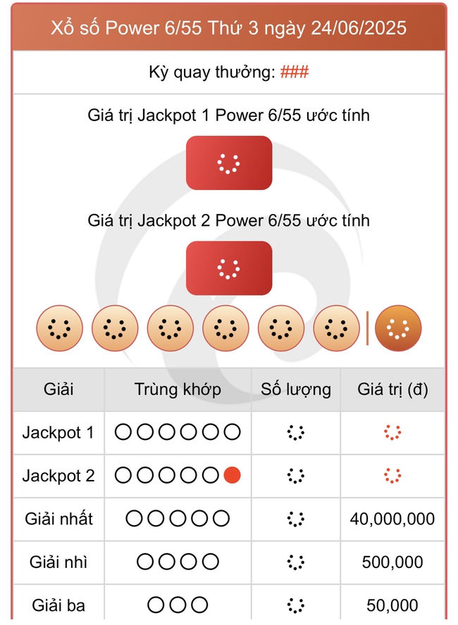 Kết quả xổ số Vietlott hôm nay 24/6/2025 - Vietlott 24/6 - Xổ số Power 6/55 ngày 24/6- Ảnh 1.