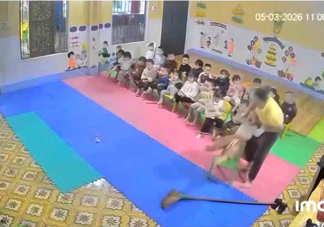 Cho nghỉ việc một cô giáo của Trường Mầm non Ong Vàng sau hành vi lôi, lắc trẻ trong lớp- Ảnh 1.