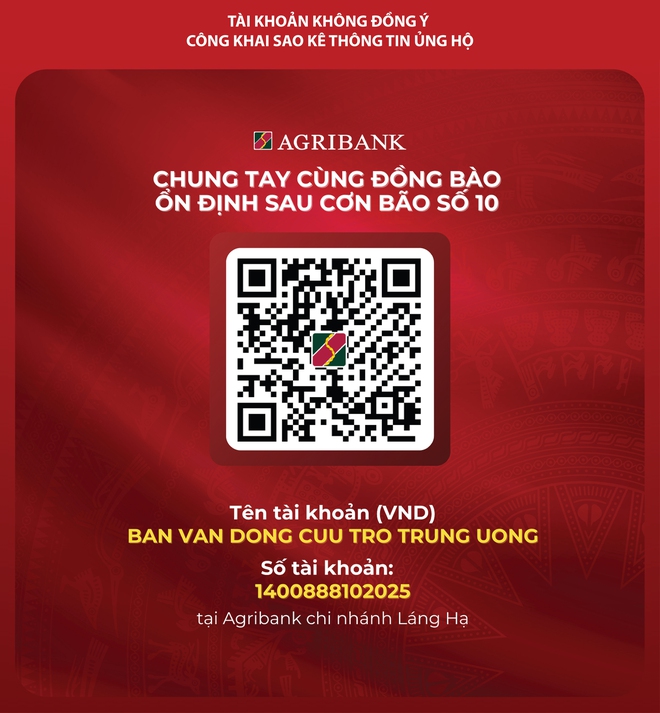 Uỷ ban Trung ương Mặt trận Tổ quốc Việt Nam thông tin số tài khoản tại Agribank tiếp nhận ủng hộ đồng bào chịu thiệt hại do bão số 10- Ảnh 1.