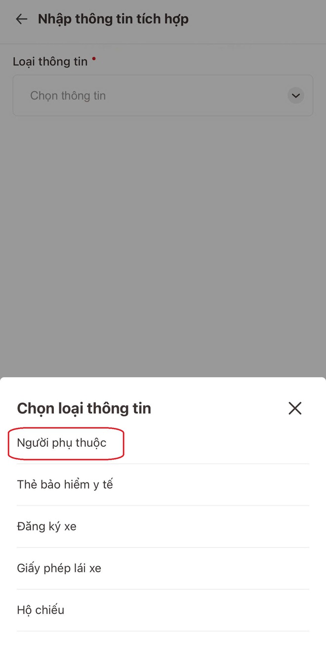 Cách tích hợp thông tin người phụ thuộc trên ứng dụng VNeID- Ảnh 2. Cách tích hợp thông tin người phụ thuộc trên ứng dụng VNeID- Ảnh 2.