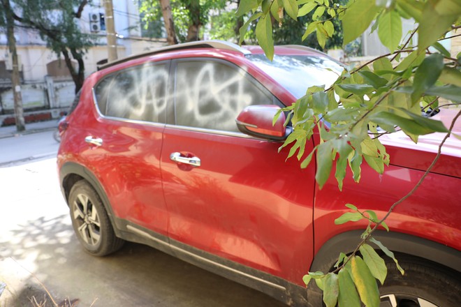 Ô tô đậu trong ngõ ở Nghệ An bị xịt sơn trắng, công an vào cuộc- Ảnh 1.