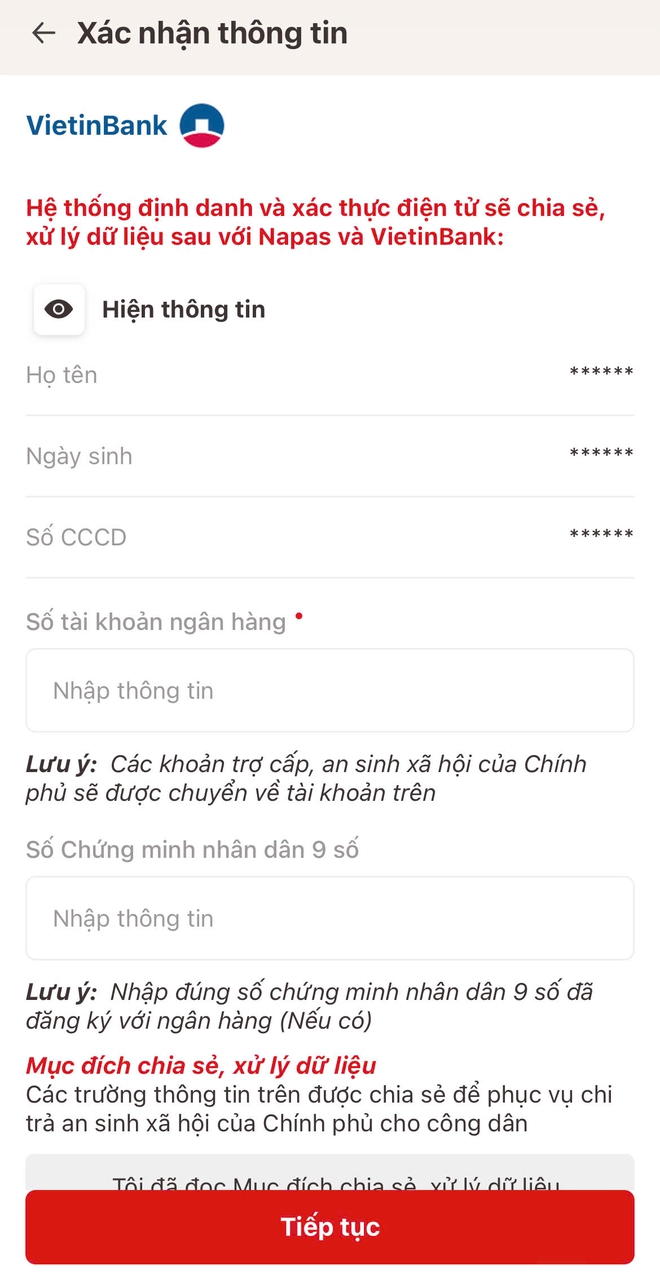 Cách thay đổi tài khoản ngân hàng trên ứng dụng VNeID- Ảnh 4.