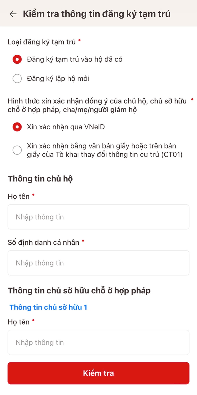 Cách đăng ký tạm trú trên ứng dụng VNeID giúp người dân tiết kiệm thời gian- Ảnh 6. Cách đăng ký tạm trú trên ứng dụng VNeID giúp người dân tiết kiệm thời gian- Ảnh 6.