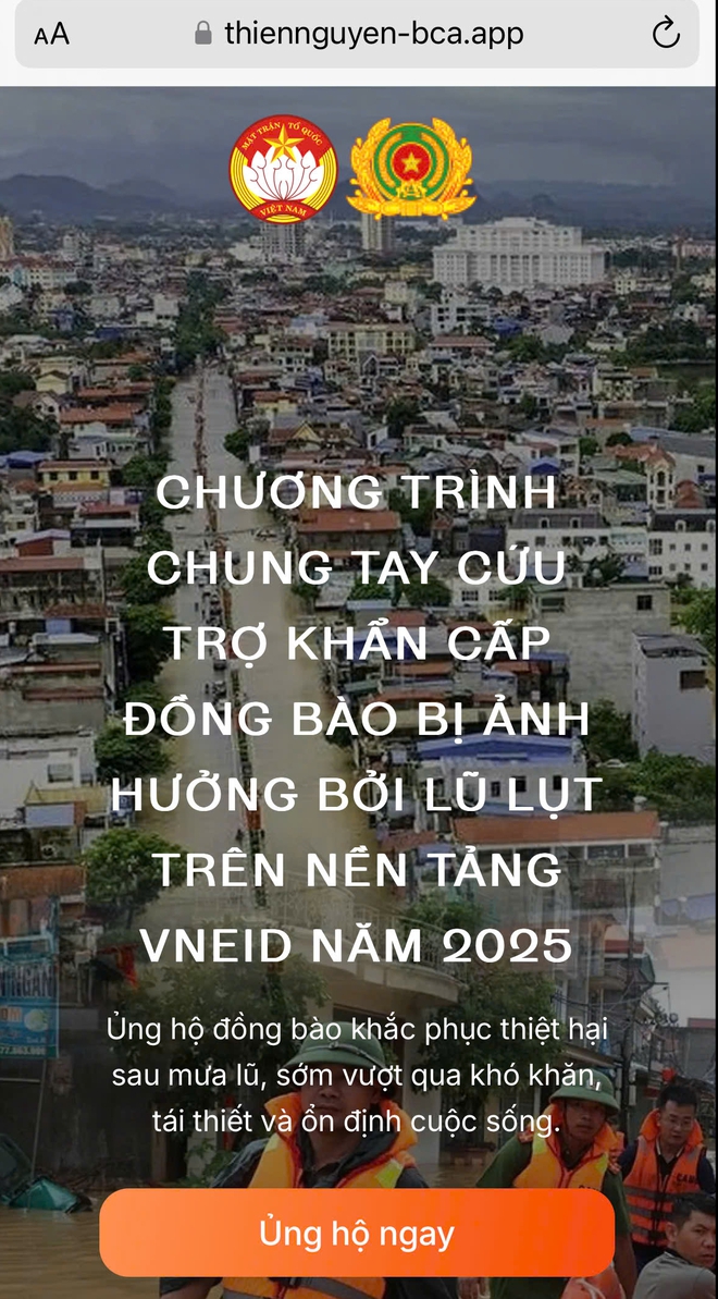 Cách ủng hộ đồng bào bị lũ lụt trên ứng dụng VNeID- Ảnh 2. Cách ủng hộ đồng bào bị lũ lụt trên ứng dụng VNeID- Ảnh 2.