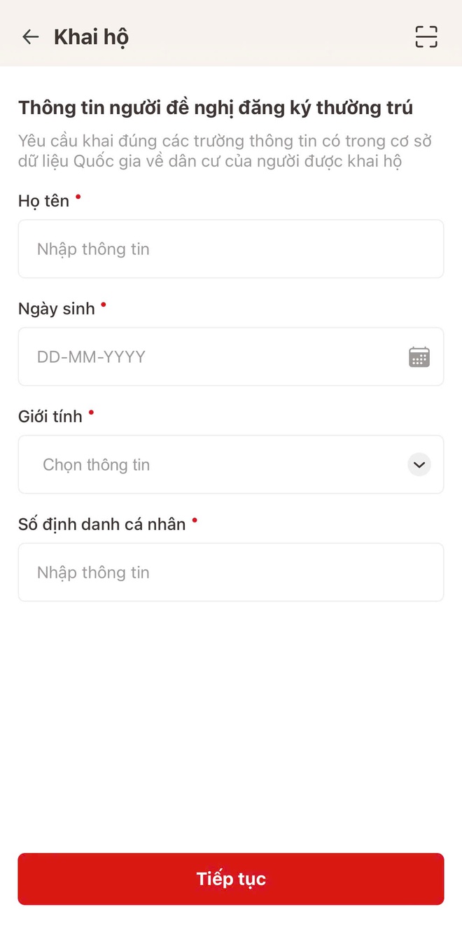 Cách đăng ký thủ tục đăng ký thông tin cư trú cho con qua VNeID - Ảnh 3.