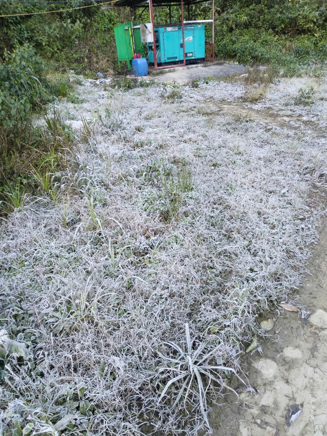 Sương mù phủ trắng quốc lộ, băng giá xuất hiện ở vùng biên Nghệ An- Ảnh 3.