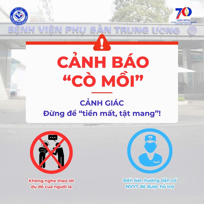 Bệnh viện Phụ sản Trung ương khuyến cáo người bệnh cách không bị thành nạn nhân của 'cò mồi'- Ảnh 4. Bệnh viện Phụ sản Trung ương khuyến cáo người bệnh cách không bị thành nạn nhân của 'cò mồi'- Ảnh 4.