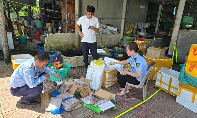 Phát hiện 270 kg nội tạng, nõn tôm, thịt bò... trôi nổi tại Quảng Bình- Ảnh 1. Phát hiện 270 kg nội tạng, nõn tôm, thịt bò... trôi nổi tại Quảng Bình- Ảnh 1.