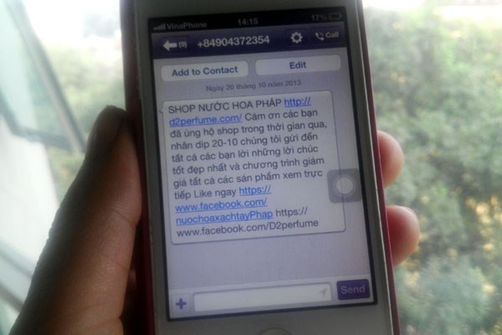 Tin nhắn rác xuất hiện trên ứng dụng OTT Viber