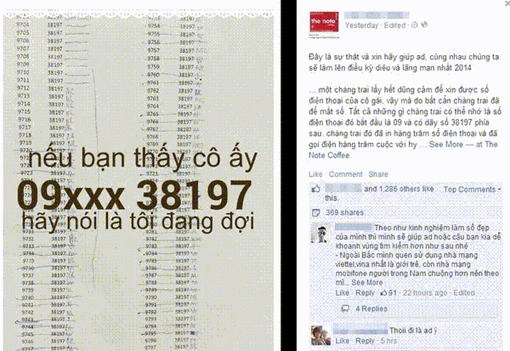Hình chụp trên facebook của chàng trai.