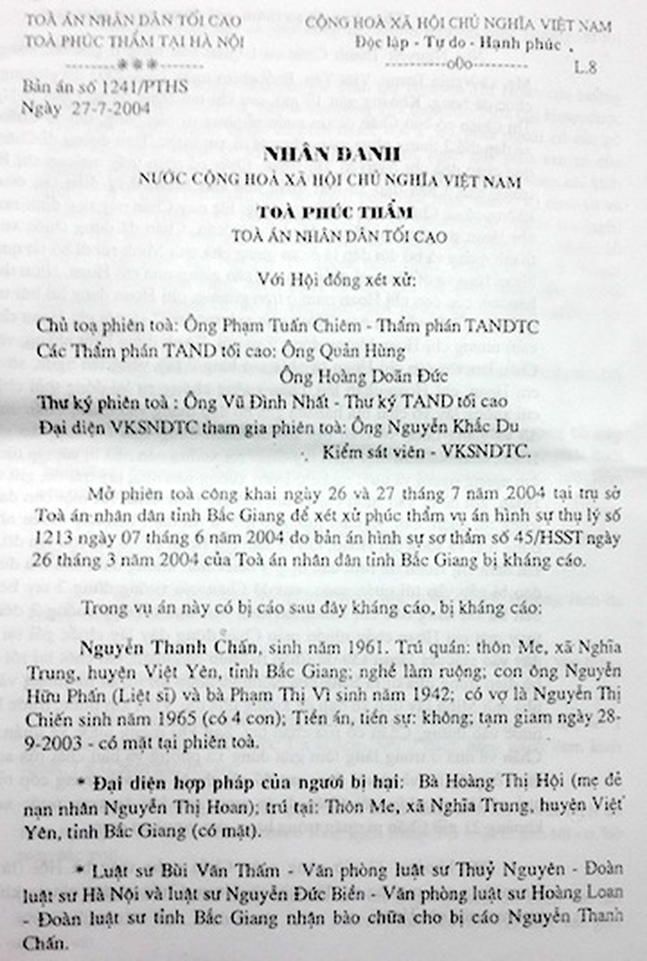 Khởi tố nguyên Thẩm phán TAND Tối cao xử ông Chấn bị tù oan 10 năm