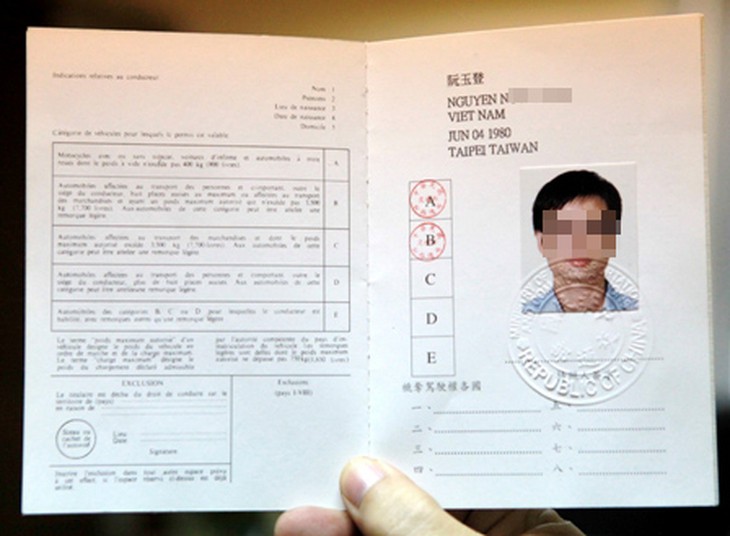 Mẫu GPLX quốc tế