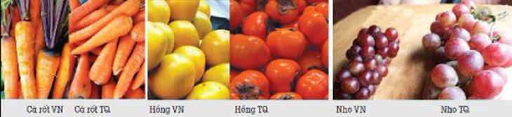 cà rốt, hồng, nho