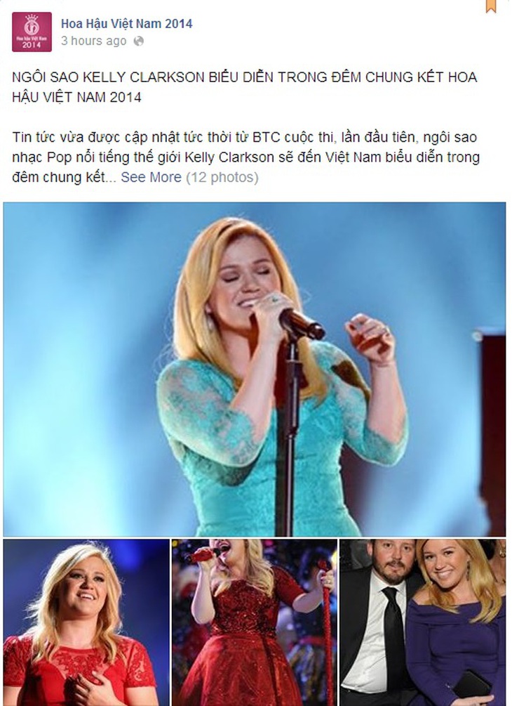 Kelly Clarkson sẽ xuất hiện trong đêm Chung kết Hoa hậu Việt Nam 2014 1