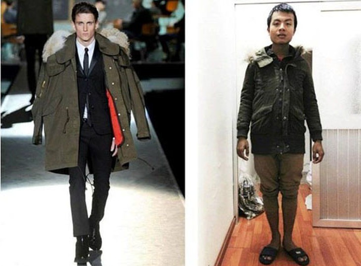 Để quảng cáo cho sản phẩm, các shop thời trang thường dùng hình ảnh từ các thương hiệu quốc tế mặc dù đồ của mình chỉ là hàng nhái, gia công lại. Đó là lý do không ít thượng đế khi mua về đều rơi vào tình huống dở khóc dở cười vì đồ thật khác xa vẻ long lanh trên ảnh.
