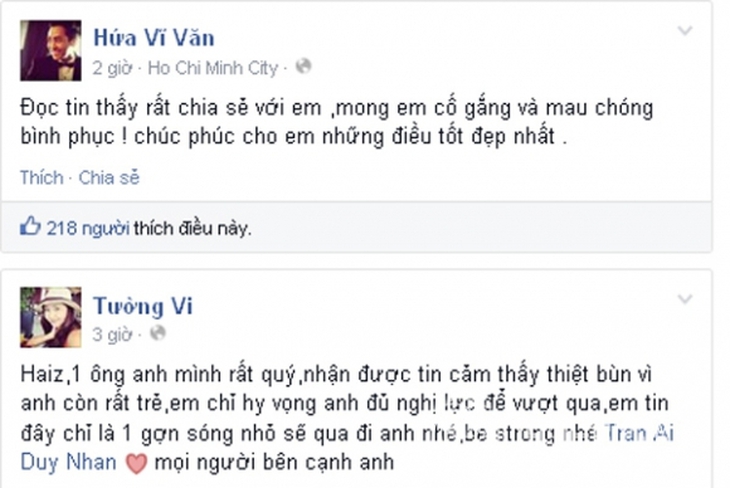 Sao Việt nghẹn ngào khi biết người mẫu Duy Nhân bị ung thư