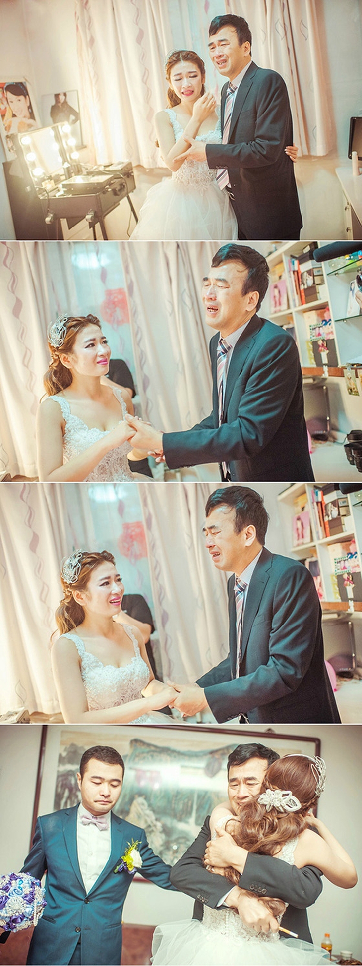 Chùm ảnh lay động trái tim: Những người bố khóc trong ngày cưới của con gái 8