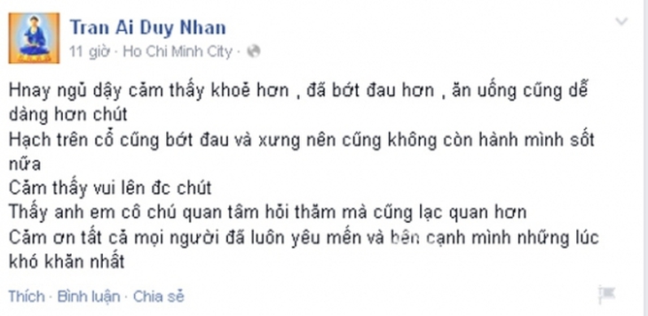 Sao Việt nghẹn ngào khi biết người mẫu Duy Nhân bị ung thư