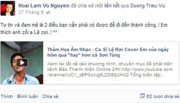 Sao Việt mê mẩn Lệ Rơi