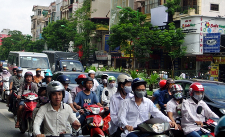Nhiều thời điểm tuyến đường bị ùn tắc cục bộ